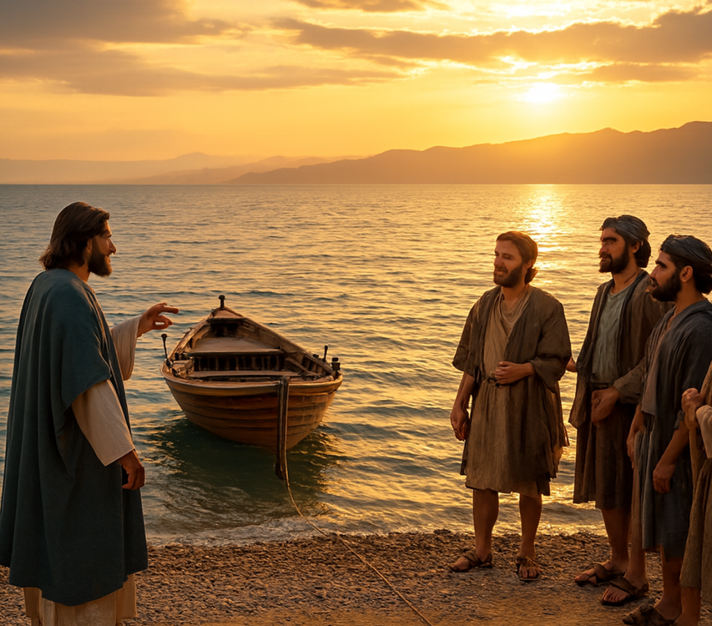 Cena bíblica ao pôr