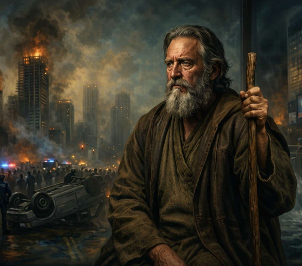 Cena urbana caótica