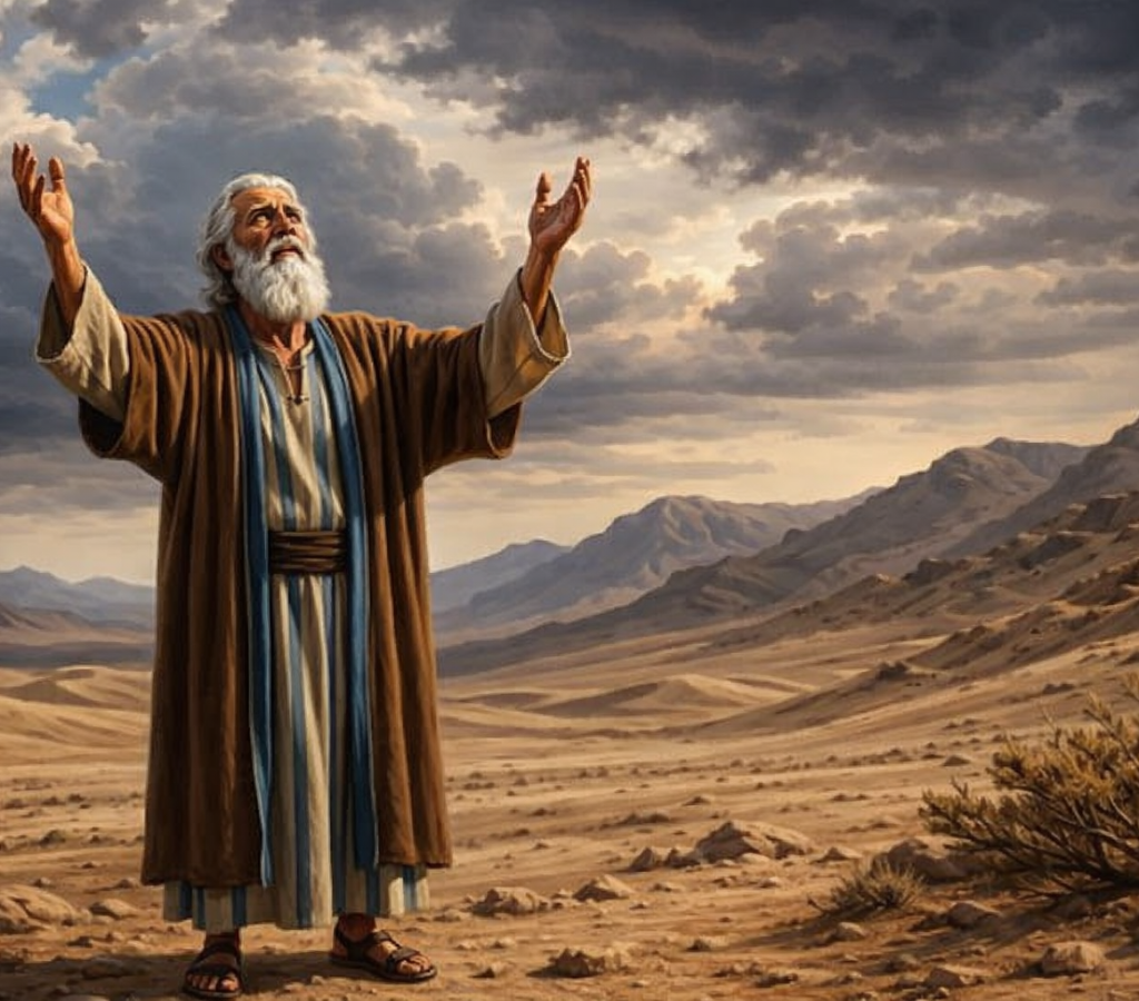 Homem idoso em deser