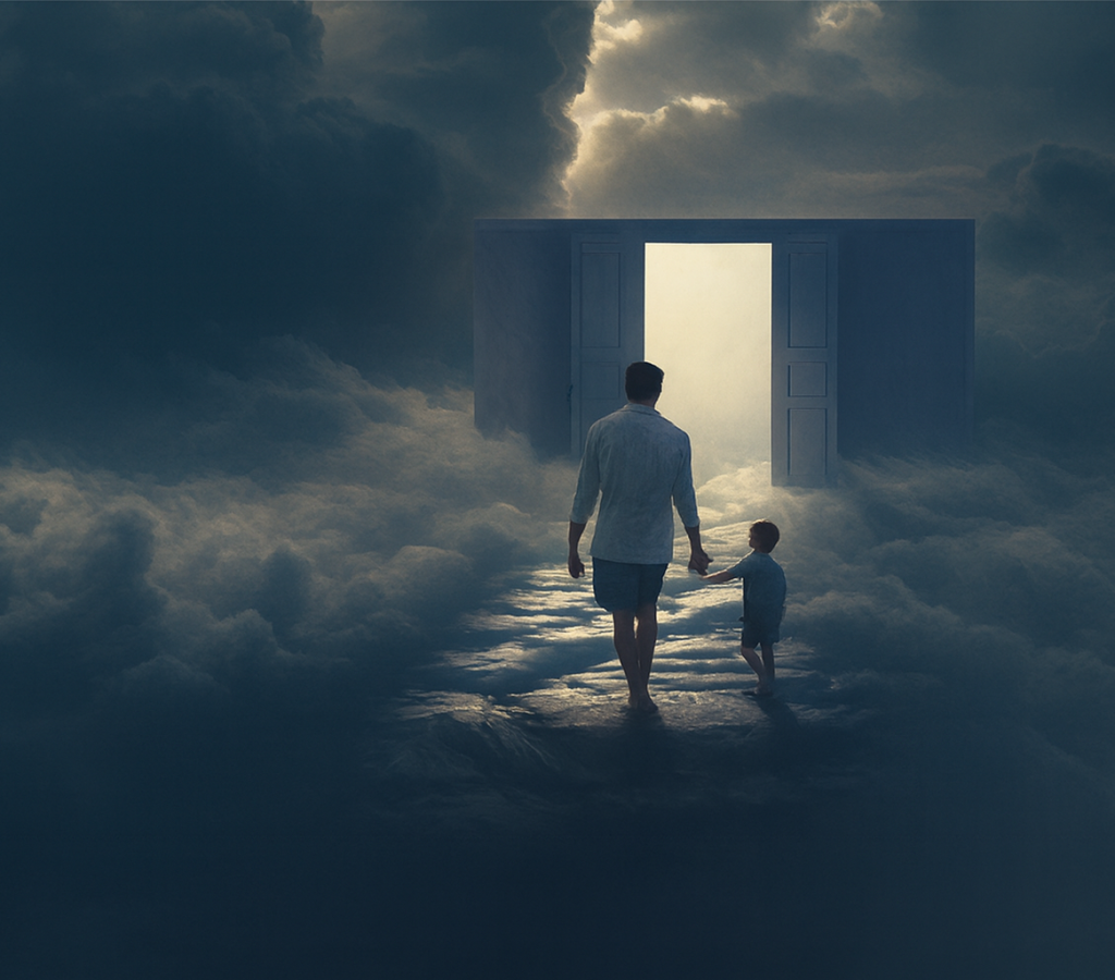 Surreal scene of a m